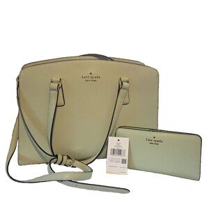 Kate Spade Satchel w/matching wallet Olive Green